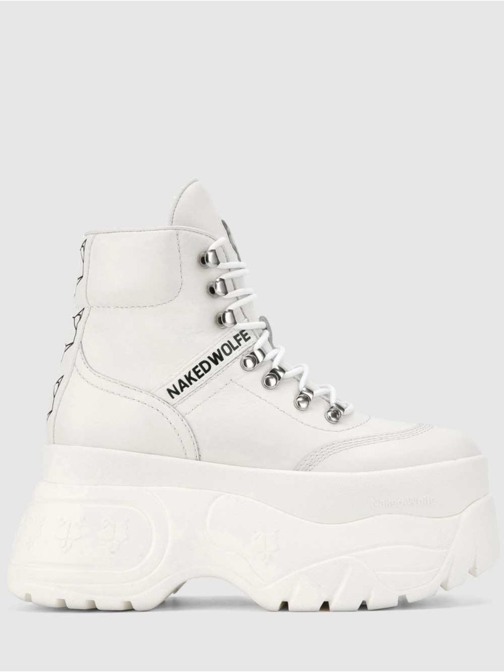 Naked Wolfe Off-White High-Top Platform Boots